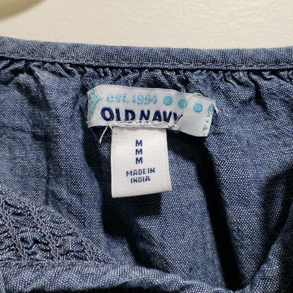 Old Navy Girls Blue Long Sleeve Design Pattern Chic Top – Size M, Good Condition - Picture 6 of 7